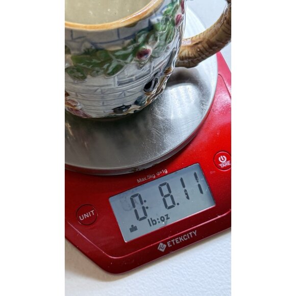 Vintage 1940’s Majolica Hand Painted Small Barrel Pitcher. Made In Japan - Picture 6 of 9